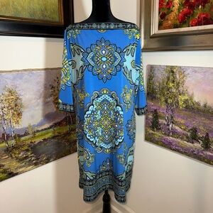 Apt. 9 Black and Blue Patterned dress
